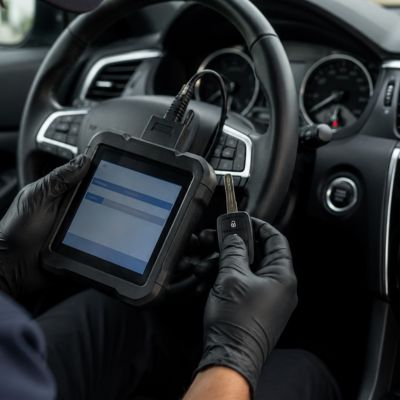 Automotive locksmith programming transponder key for vehicle in Urbana IL 61801