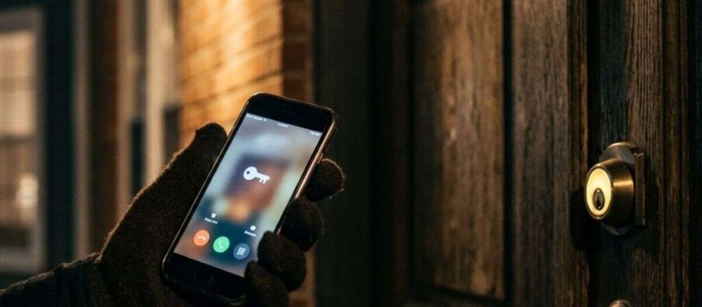 Locked-out resident outside an Urbana, IL apartment at night, calling for help and wondering what to expect when you call a locksmith.