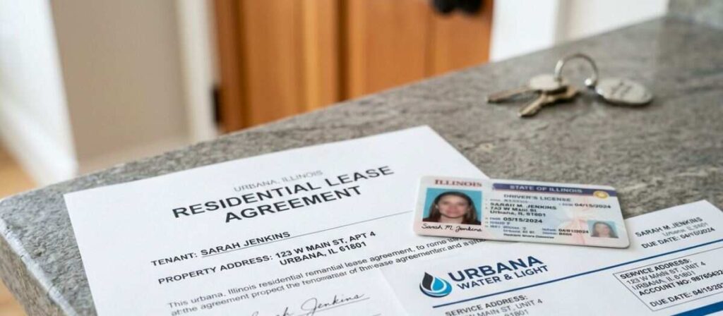 What to have ready before locksmith arrives including photo ID lease agreement and utility bill in Urbana Illinois