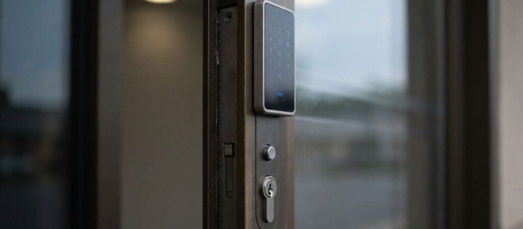 Access control with existing locks retrofit on narrow stile glass storefront door